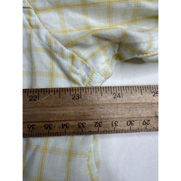 Patagonia Button Down Plaid Shirt size Large White/Yellow - Picture 5 of 6